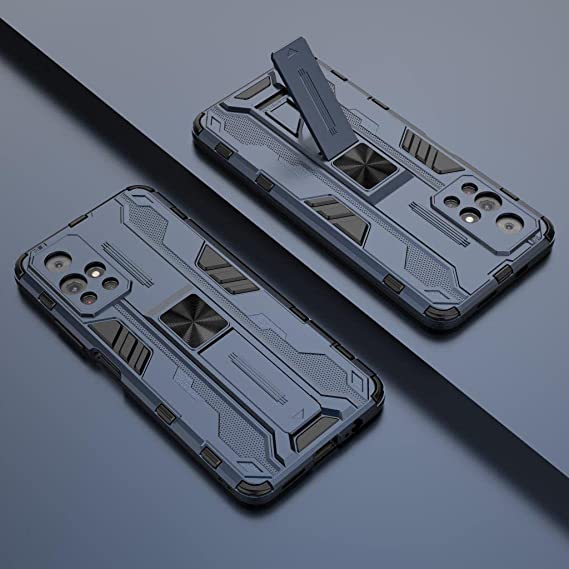 For Xiaomi Poco M4 Pro 5G Iron Man Rugged Shockproof Kickstand Cover - Heavy Duty Armor Shockproof Cover - Original New cover From GrabMobily - Blue