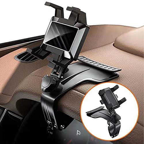 Universal Car Phone Mount- 1200° Rotation Phone Holder for Car- Multifunctional Car Phone Holder, Dashboard Phone Holder, Spida Mount, Suitable for 3 to 7 inch Smartphones, Black