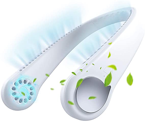 Vingtank Mini Portable USB Neck Fan Rechargeable Battery Ultra Quiet Wearable Wind Hand Fan Air Conditioner Cooler Travel Office Room Household Cooling Airflow