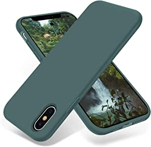 OTOFLY iPhone Xs Max Case,Ultra Slim Fit iPhone Case Liquid Silicone Gel Cover with Full Body Protection Anti-Scratch Shockproof Case Compatible with iPhone Xs Max, [Upgraded Version] (Pine Green)