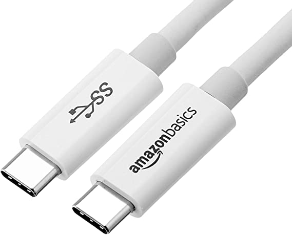 AmazonBasics USB Type C to USB Type C 3.1 Gen2 Cable - 3 feet (0.9 Meters) - White
