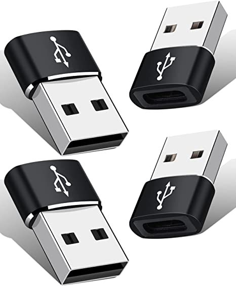USB to USB C Adapter, AILKIN 4Pack USB A Exchange to USBC, Male to C Type Female Outlet Original 3.0 USB-A to USB-C Cable Converter for iPhone 13 12 Pro Mini SE X XR XS Max 8 Plus Adaptador USB C Port