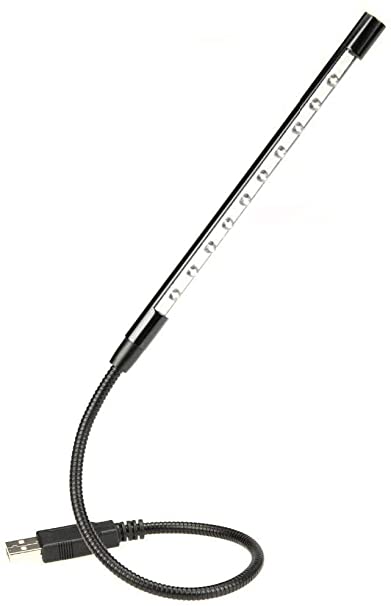 USB Laptop LED Flashlight - White Light - Touch Open and Lock Power Bank Night Light - Black and Turquoise