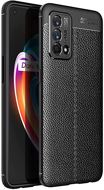 Realme GT Master, Shockproof Original Leather Pattern Back Case Cover Carbon Fiber From CompuMisr - Black