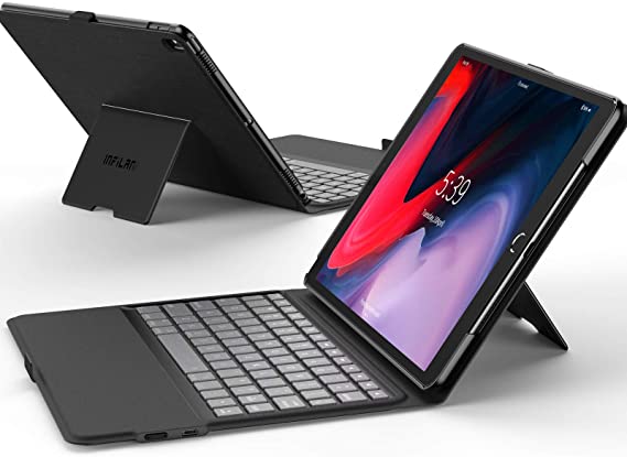 iPad Pro 10.5 2017 / iPad Air 3 2019 Keyboard Case, Infiland Bluetooth Keyboard Case Muilti-Angle Folio Stand Cover Compatible with iPad Pro 10.5 Inch Model A1709/A1701 2017 Released, Black