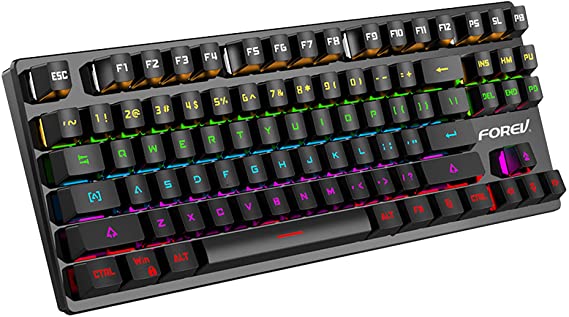 FV-Q301 (87 keys) HighEnd Wired Mechanical Keyboard Blue Switch Cute Small Rainbow Backlight Portable Gaming Keyboard