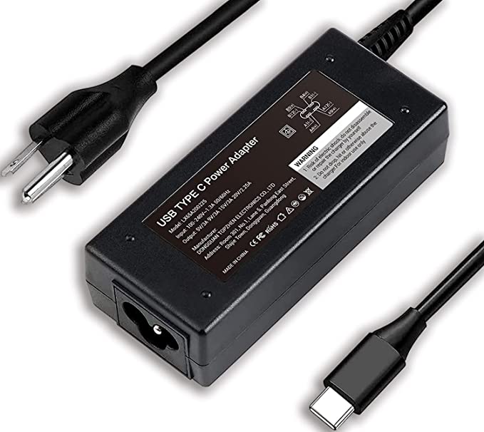 45W USB-C Laptop Charger Fit for Dell XPS 13 9333 9360 9365 9370 9380 Inspiron 14 7437 Latitude 7390 2in1 7275 7370 5175 5285 5290-2in1 7390-2in1, LA45NM150,04RYWW,0HDCY5 with Type c (USB-C/USBC) Tip