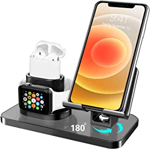 Cell Phone Holder For Desk, Fully Foldable, Adjustable Desktop Phone Holder Cradle Dock Compatible with Phone 11 Pro Xs Xs Max Xr X 8, Switch, All Phones (black)