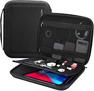 ProCase Portfolio Sleeve Case Organizer Carry Bag for iPad Pro 12.9 5th 2021/4th 2020/3rd 2018, MacBook 11”/Galaxy Tab S7 Plus 12.4"/Surface Pro X 7-1, Business Travel Briefcase Organizer Bag -Black