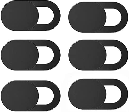 ORiTi Webcam Cover Slide 6-Pack, Ultra-Thin Laptop Camera Cover Slide Desktop, Smartphone, Echo Show, Protect Your Privacy Security（Black）