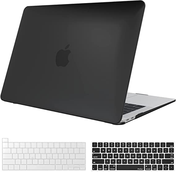 ProCase MacBook Pro 13 Case 2016-2020 Release A2338 M1 A2289 A2251 A2159 A1989 A1706 A1708, Hard Case Shell Cover and Keyboard Skin Cover for MacBook Pro 13 Inch with/Without Touch Bar -Black