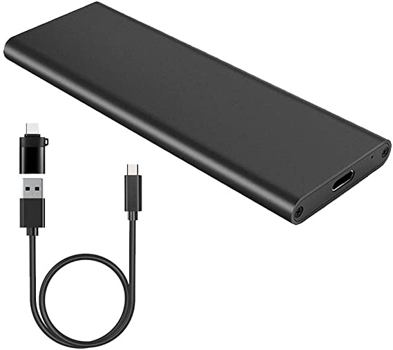 M.2 SATA SSD to USB 3.1 Adapter,Aluminum M.2 NGFF to USB 3.1 M.2 SSD Enclosure External Support NGFF M.2 2280 2260 2242 2230 SSD with Key B/Key B+M (Black)