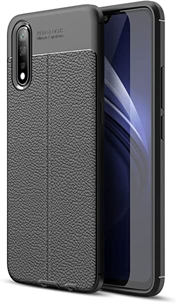 Case For Vivo S1 - Premium quality Case From GrabMobily -,Silicone Shockproof Cover Durable Ultra Thin Carbon Fiber Soft Protection Case - Slip-Resistant - Black