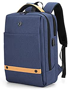 Golden Wolf 15.6-Inch Laptop School Waterproof Bag with USB Blue