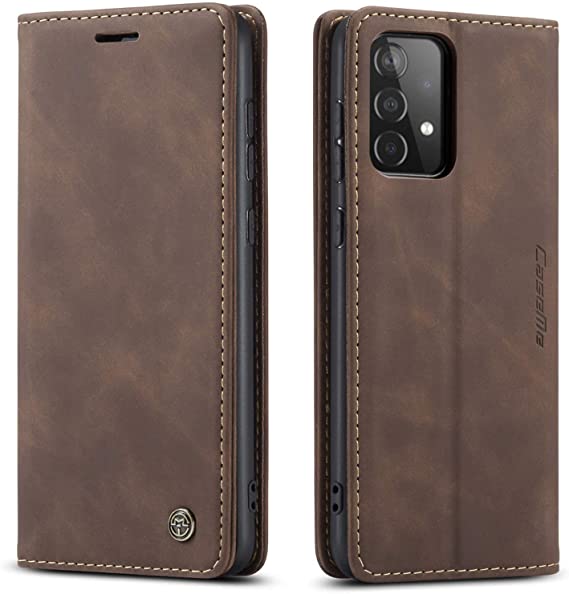 Kowauri Flip Case for Samsung Galaxy A52 4G/5G,Leather Wallet Case Classic Design with Card Slot and Magnetic Closure Flip Fold Case for Samsung Galaxy A52 4G/5G 6.5 Inch (Coffee)