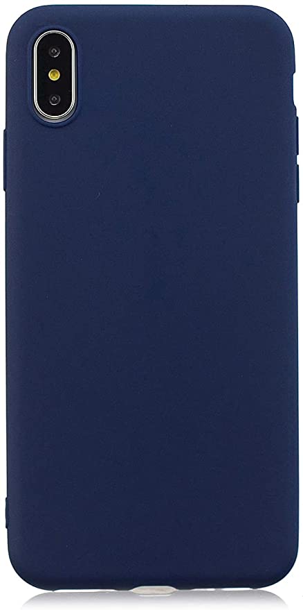 iPhone X Case, Liquid Silicone Soft Gel Rubber Slim Case Cover[Soft Anti-Scratch Microfiber Lining], for iPhone X / iPhone Xs Case(Navy)