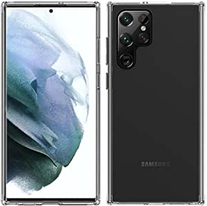 Hxy Crystal Clear Case for Samsung Galaxy S22 Ultra,Slim Thin Soft TPU Bumper & Hard PC Back Shockproof Scratch Resistant Protective Phone Case for Samsung Galaxy S22 Ultra (2022) (Clear)
