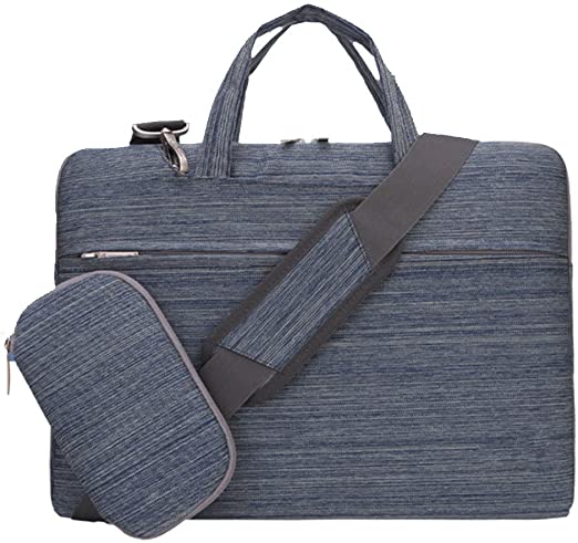 CROMI Laptop Case, Slim Briefcase Commuter Bag Business Sleeve Carrying Handle Bag Nylon Notebook Shoulder Messenger Bag