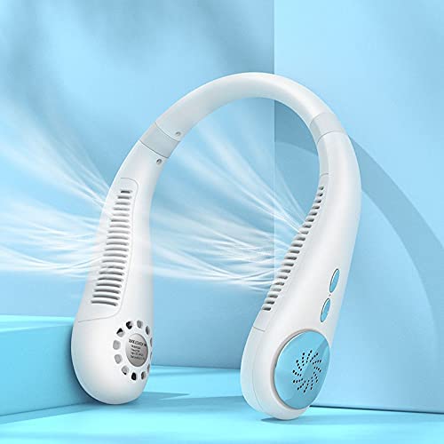 Portable Neck fan, Personal Fan Neck, Portable Neck Fan Rechargeable, Wearable Fan, Fan Around Your Neck, Hanging Neck Fans, Hands Free Neck Fan, Best Neckfan, Usb Sport Neck Fan, Nexk Fan (White)