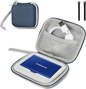 ProCase Carrying Case for Samsung T7 / T7 Touch Portable SSD, Shockproof Hard Shell Travel Storage Organiser, for Samsung T7 Portable External Solid State Drives (500GB 1TB 2TB) -Navy