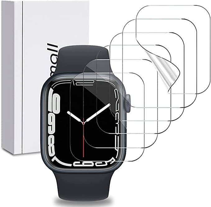 (6 Packs) Miimall Compatible Apple Watch 7 41mm Screen Protector HD Clear Film Scratch Resistant Anti-Fingerprints Bubble Free TPU Soft Screen Protector Film for Apple Watch Series 7 41mm 2021
