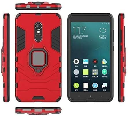 جراب جهاز شاومى Redmi Note 4X / Note 4 - غطاء الرجل الحديدي/شديد التحمل - غطاء عالي الجودة من GrabMobily - جراب حماية متكامل مقاوم للصدمات من مادة TPU مع مسند ظهر - لون احمر