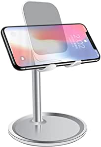 Phone Stand Holder, Desktop Smartphone Stand Adjustable Tablet Support Multi Angle Stand Dock for Device 4"-8.7", iPhone, iPad Mini 2 3 4 5 7.9", Huawei MatePad T8/M6/M5 8.4"/C5/M5 M3 Lite 8", Kindle