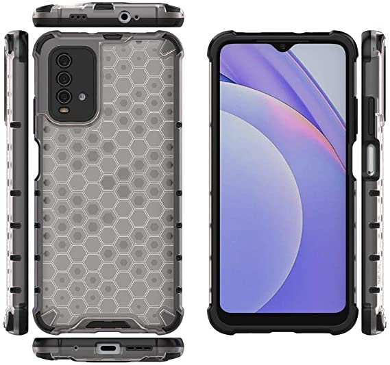 Xiaomi Redmi 9T, Honeycomb Pattern Shockproof Original Case from CompuMisr - Transparent