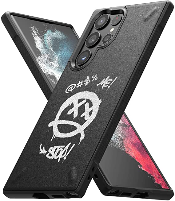 Ringke Onyx Design Compatible with Samsung Galaxy S22 Ultra 5G Case (2022), Design Print Back Tough Rugged Durable Shockproof TPU Heavy Duty Protective Phone Cover - Graffiti