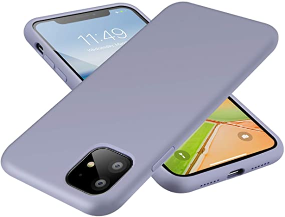 SYMOCA Case for iPhone 11,Liquid Silicone Case,Full Body Protection Shockproof Cover Case Drop Protection Case for Apple iPhone 11 6.1 inch (Lavender Gray)
