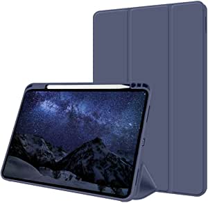 Aoub New iPad Pro11 Case 2020 with Pencil Holder Thin Lightweight Smart Protective Stand Cover Auto Wake Up / Sleep for 2018 iPad Pro11 Inch case Model (Navy)