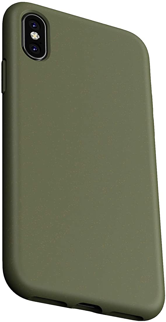 Danbey for iPhone Xs Max Case, 6.5 inches Display, Wheat Straw, Matte Surface, Drop Protection, 2mm Thick Flexible Soft Cover - Olive Green