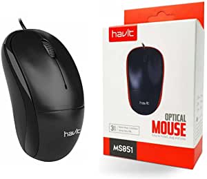 HAVIT MS851 Wired USB Mouse ,1000 DPI With Multi Hand Using,Black