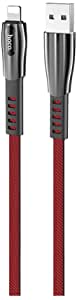 Hoco U70 - Splendor Anti-Bending charging data cable (2.4A - 1.2M) - Lightning For Apple iPhone iPad Airpods - Red