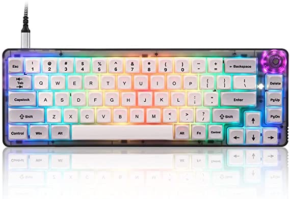 Motospeed CK69 67 Keys Wired Mechanical Gaming Keyboard with HighEnd RGB Light Effect Gateron GPro Red Switches Support Hot Swapping