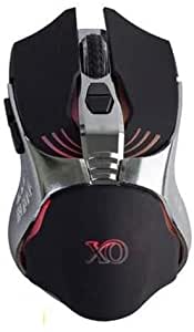 XO G9 Wireless Professional Gaming Mouse 7 LED Color 4800 DPI 7 Buttons with Rechargeable Battery - Black in Silver Metal