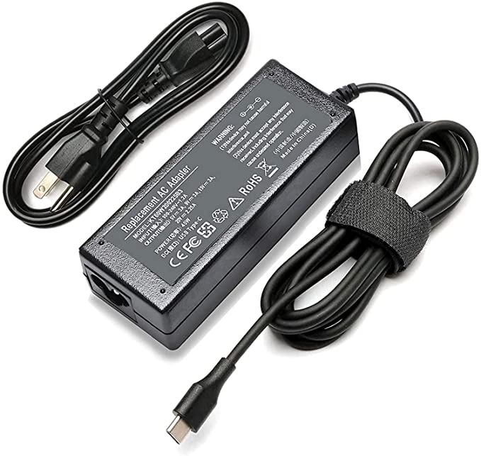 45W USB Type C Charger Ac Adapter for Dell Latitude 14 5490 7490 Latitude 15 5590 7569 Series for HP Spectre x360 13 Pavillion X2 TPN-CA01;for Lenovo Yoga 720 910 ThinkPad X1 Power Supply Cord