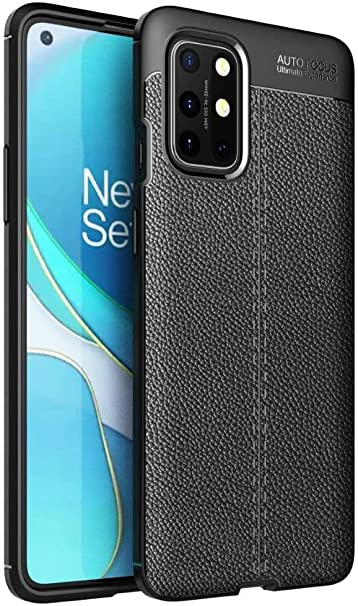 for OnePlus 9R, Flexible Rugged Armor Case with Brushed Carbon Fiber Pattern - Original New Case From GrabMobily - Heavy Duty Protection Cover - Slip-Resistant - Black