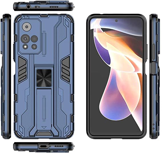 Xiaomi Redmi Note 11 Pro China (Dimensity 920 5G) Iron Man Rugged Kickstand Shockproof Original Case from CompuMisr - Blue