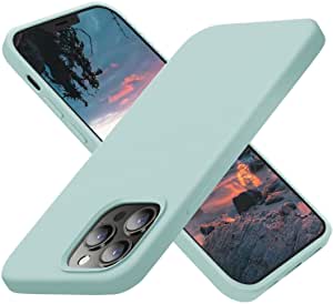Cordking Designed for iPhone Pro Max 13 Case, Silicone Ultra Slim Shockproof Protective Phone Case with [Soft Anti-Scratch Microfiber Lining], 6.7 inch, Mint Green