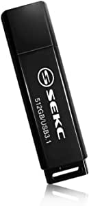 SEKC 512GB USB3.1 Flash Drive, Read Speed up to 130MB/s, Black - SDA20512G