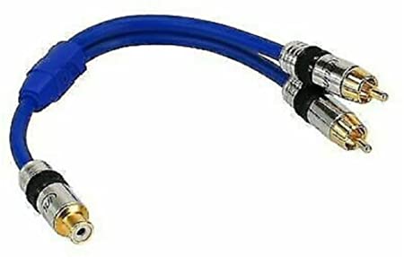 RCA Y cable premium golden contacts. 1xRCA F to 2xRCA M 2m