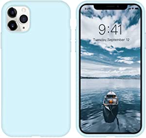 iPhone 11 Pro Max Case Liquid Silicone Gel Rubber ZVastt Slim Phone Case Soft Anti-Scratch Durable Microfiber Lining Full Body Shockproof Protective Cover for iPhone 11 Pro Max 6.5", Sky Blue