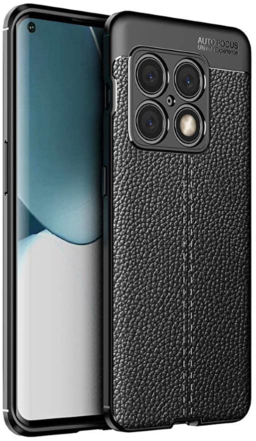 OnePlus 10 Pro 5G, Shockproof Original Leather Pattern Back Case Cover Carbon Fiber From CompuMisr - Black