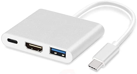 Wisenovo Type c To Hdmi Adapter - USB3.1 Type-C to 4K HDMI + USB3.0 +USB 3.1 Cable Adapter Converter for Macbook Samsung Galaxy S8/S8 Plus LG Type C to 4K HDMI USB3.0 USB-C Charger Adapter