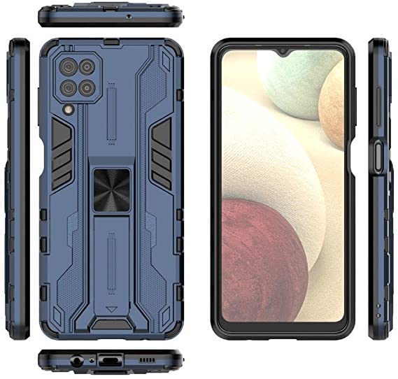 Samsung Galaxy A12 Iron Man Rugged Kickstand Shockproof Original Case from CompuMisr - Blue