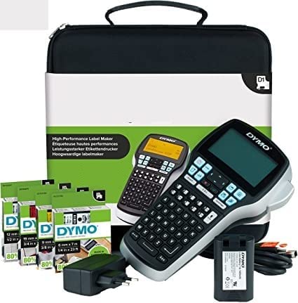 dmDYMO LabelManager 420P High Performance Rechargeable Portable Label Maker Kit, ABC Keyboard with 4 Rolls of D1 Labels & Carrying Case