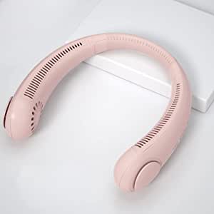 Portable Fan Tritoall Bladeless Neck Cooler Hands-free Rechargeable Super Long Endurance Vaneless Turbine Air Outlet Cooling Gadget (Pink)