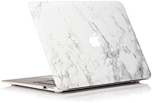 RUBAN Case for MacBook Air 13 inch 2020 2019 2018 Release A2337 M1 A2179 A1932 - Protective Snap On Hard Shell Cover for New Version MacBook Air 13 with Touch Bar, White Marble
