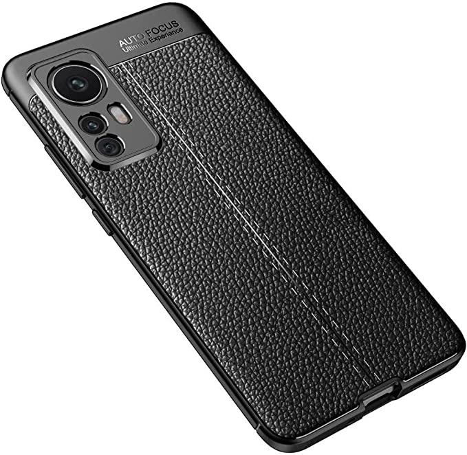 Case for Xiaomi 12 / Xiaomi 12X, Premium quality Case From GrabMobily -,Silicone Shockproof Cover Durable Ultra Thin Carbon Fiber Brushed Protection Case -Slip-Resistant - Black